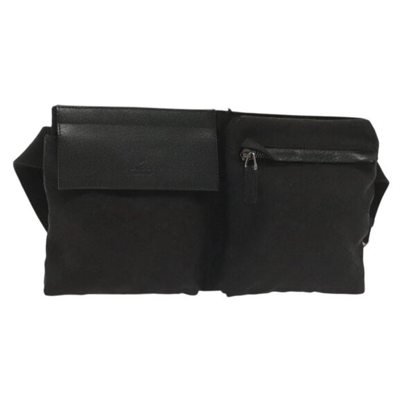 GUCCI GG Canvas Body Bag Black Silver 28566 Auth ep10174 - Picture 1 of 16